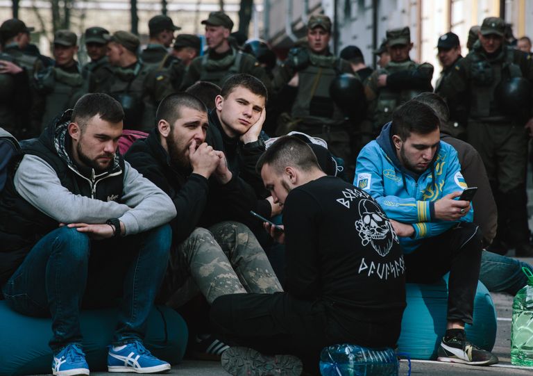 Участники на акции движения Национальный корпус Участники на акции движения Национальный корпус