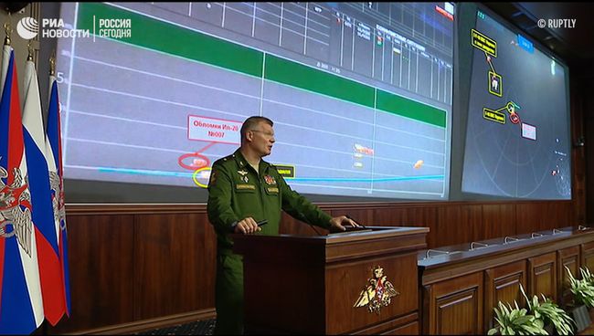 Новые данные о крушении Ил-20. Кадры с брифинга Минобороны Новые данные о крушении Ил-20. Кадры с брифинга Минобороны