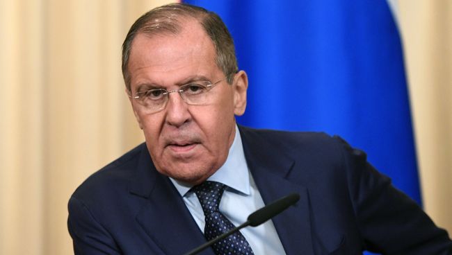 МИД РФ Сергей Лавров во время совместной с МИД Италии Энцо Моаверо Миланези пресс-конференции по итогам встречи в Москве. 8 октября 2018