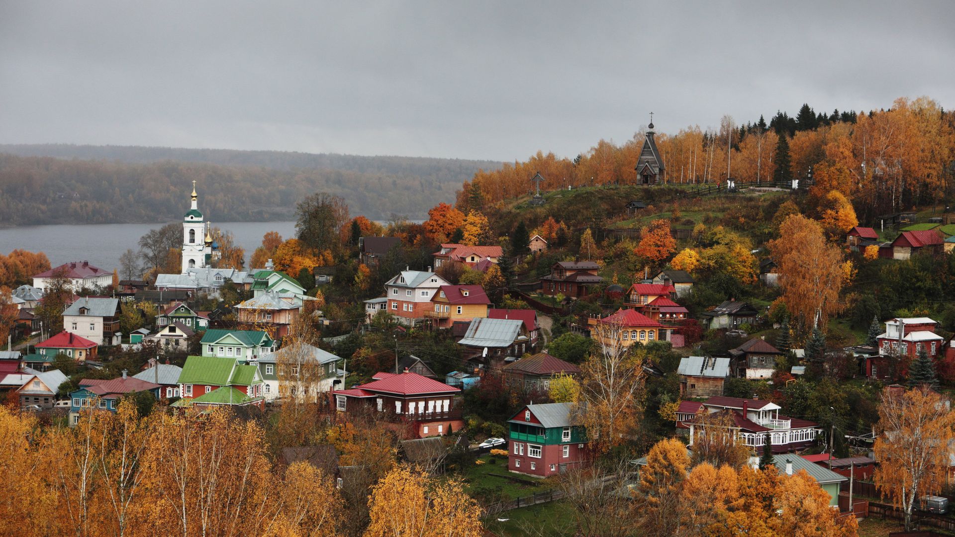 Вид на город Плёс с Воскресенской горы - РИА Новости, 1920, 02.10.2023