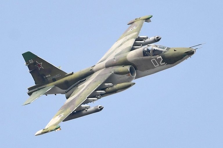 Штурмовик Су-25 ВКС РФ на командно-штабных учениях коллективных сил ОДКБ Взаимодействие-2018. 11 октбря 2018