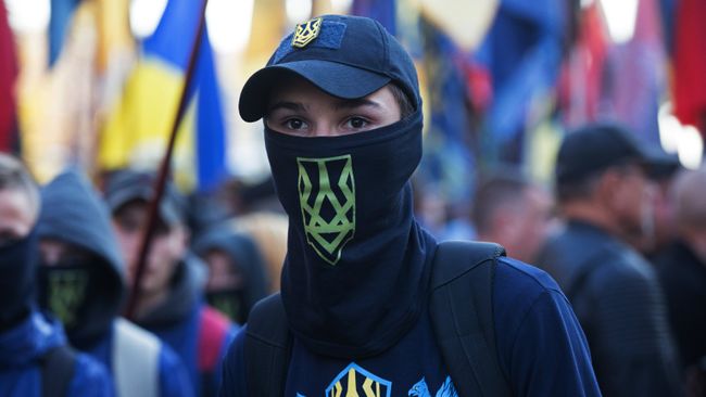 Участники марша националистов в Киеве. Архивное фото Участники марша националистов в Киеве. Архивное фото