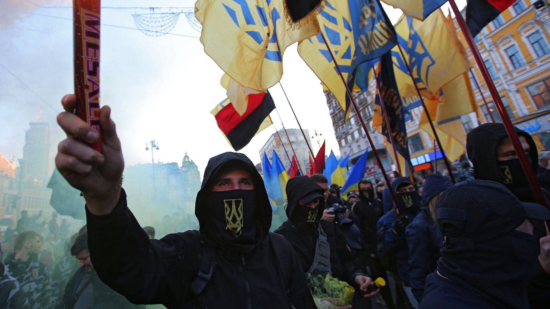 Участники марша националистов по случаю 76-летия создания Украинской повстанческой армии* в Киеве Участники марша националистов по случаю 76-летия создания Украинской повстанческой армии* в Киеве - РИА Новости, 1920, 11.06.2026