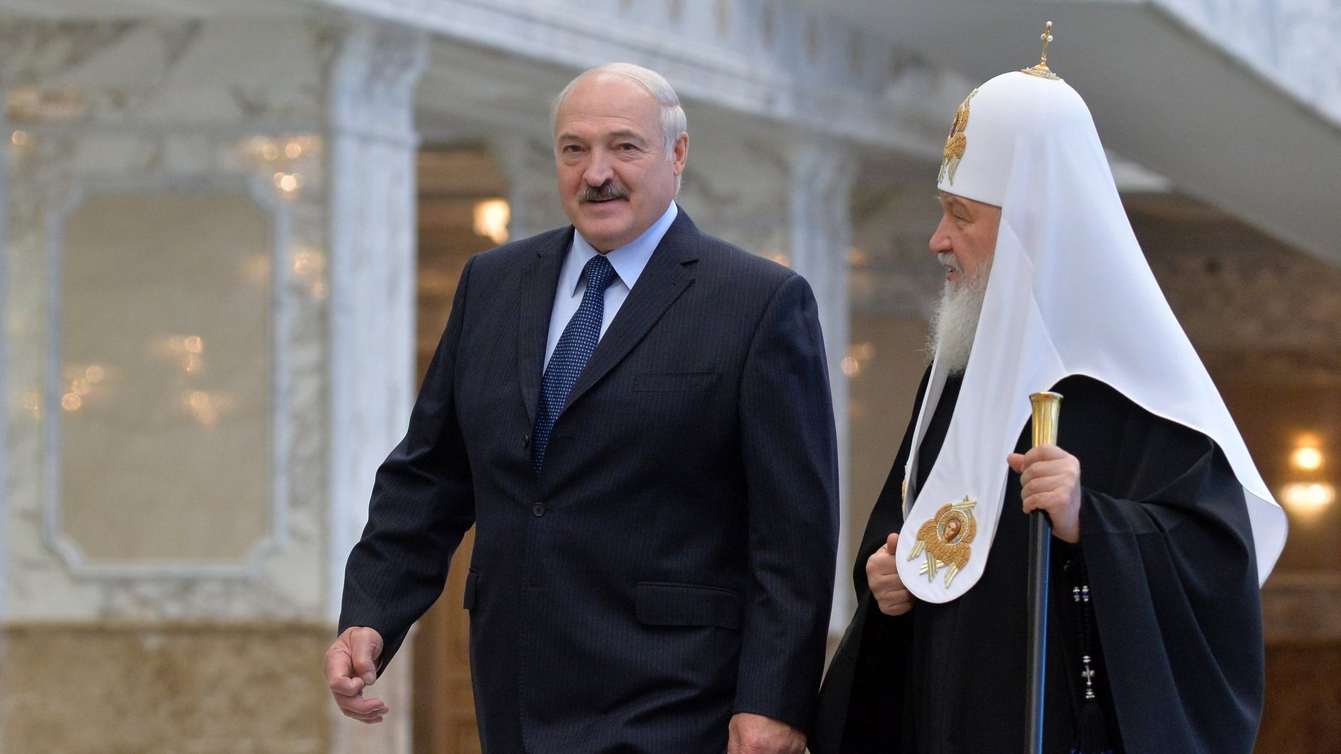 Президент Белоруссии Александр Лукашенко и патриарх Московский и всея Руси Кирилл во время встречи в Минске. 15 октября 2018 Президент Белоруссии Александр Лукашенко и патриарх Московский и всея Руси Кирилл во время встречи в Минске. 15 октября 2018 - РИА Новости, 1920, 30.08.2024