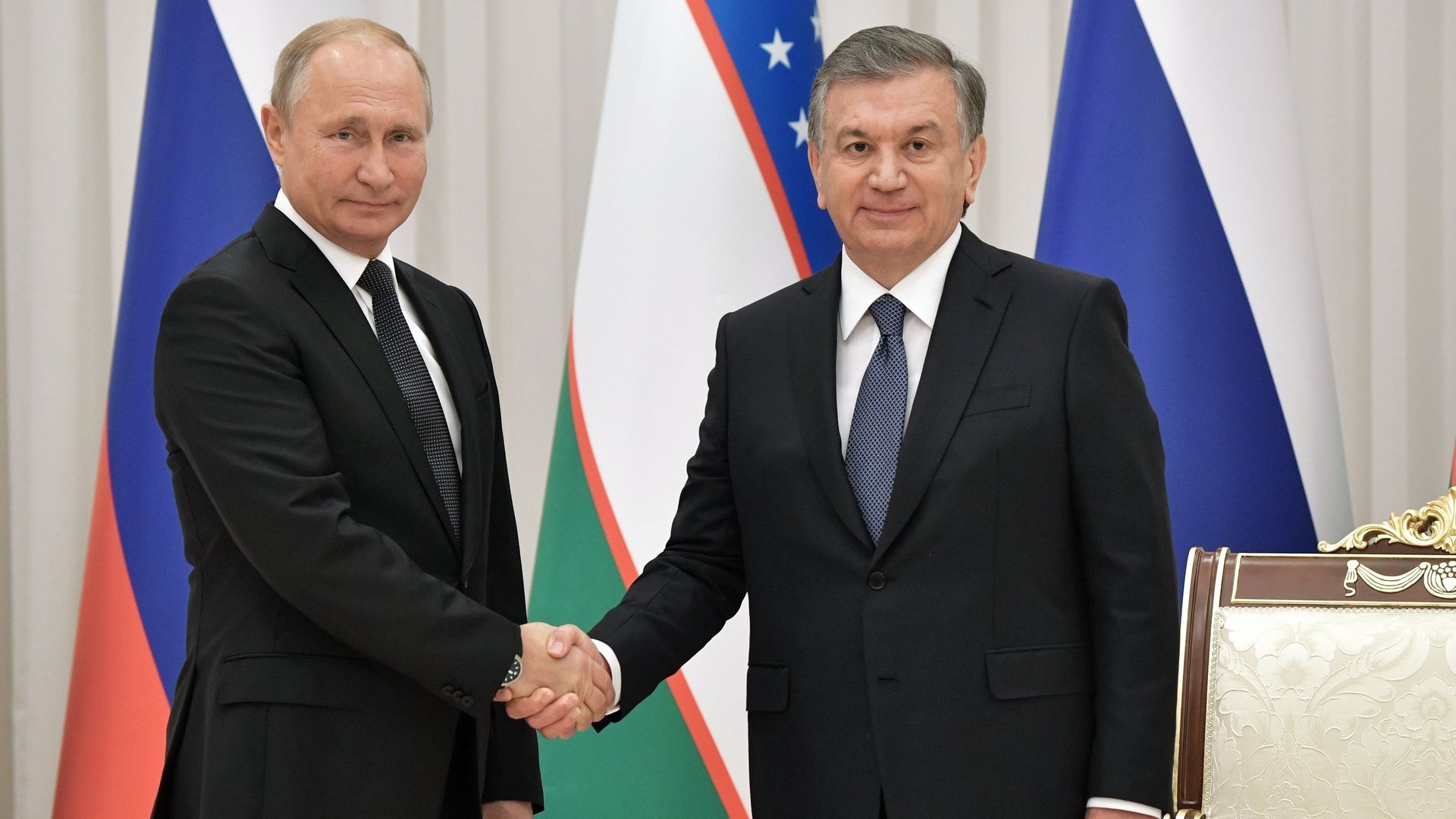 Президент РФ Владимир Путин и президент Узбекистана Шавкат Мирзиеев Президент РФ Владимир Путин и президент Узбекистана Шавкат Мирзиеев - РИА Новости, 1920, 29.08.2025