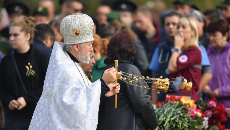 Церемония прощания с погибшими при нападении на Керченский политехнический колледж Церемония прощания с погибшими при нападении на Керченский политехнический колледж