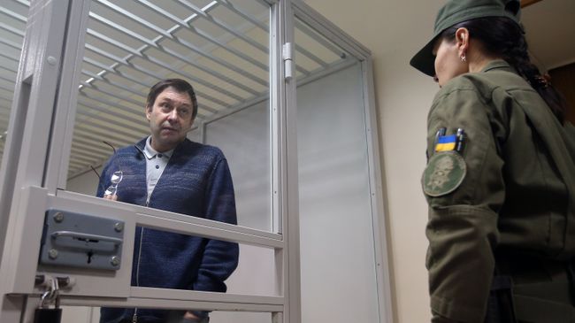 Руководитель портала РИА Новости Украина Кирилл Вышинский на заседании в Херсонском апелляционном суде. Архивное фото
