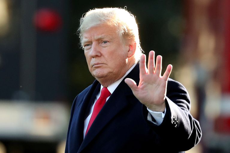 Президент США Дональд Трамп перед отъездом в Висконсин. 24 октября 2018