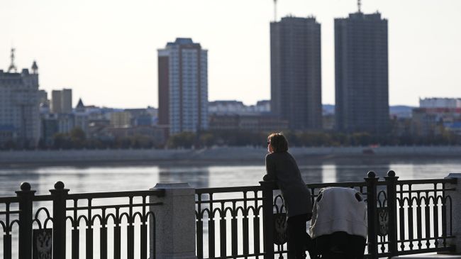 На набережной реки Амур в городе Благовещенск На набережной реки Амур в городе Благовещенск