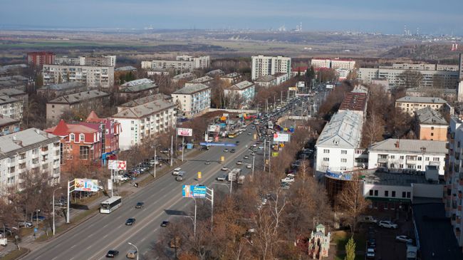 Вид на проспект Октября в Уфе.