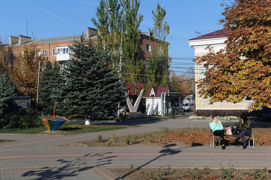 На одной из улиц в станице Кущевская Краснодарского края