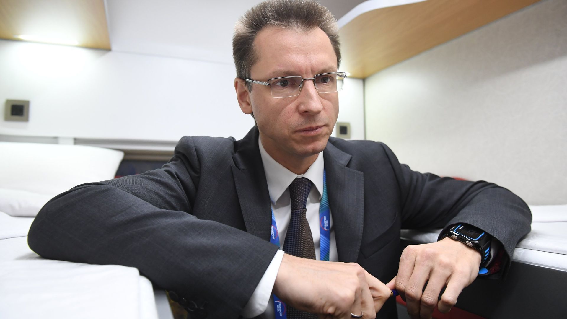 Генеральный директор АО Федеральная пассажирская компания Петр Иванов на Международной выставке Транспорт России. 20 ноября 2018 Генеральный директор АО Федеральная пассажирская компания Петр Иванов на Международной выставке Транспорт России. 20 ноября 2018 - РИА Новости, 1920, 21.01.2021
