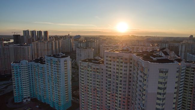 Жилые дома города Красногорска Московской области. Архивное фото Жилые дома города Красногорска Московской области. Архивное фото