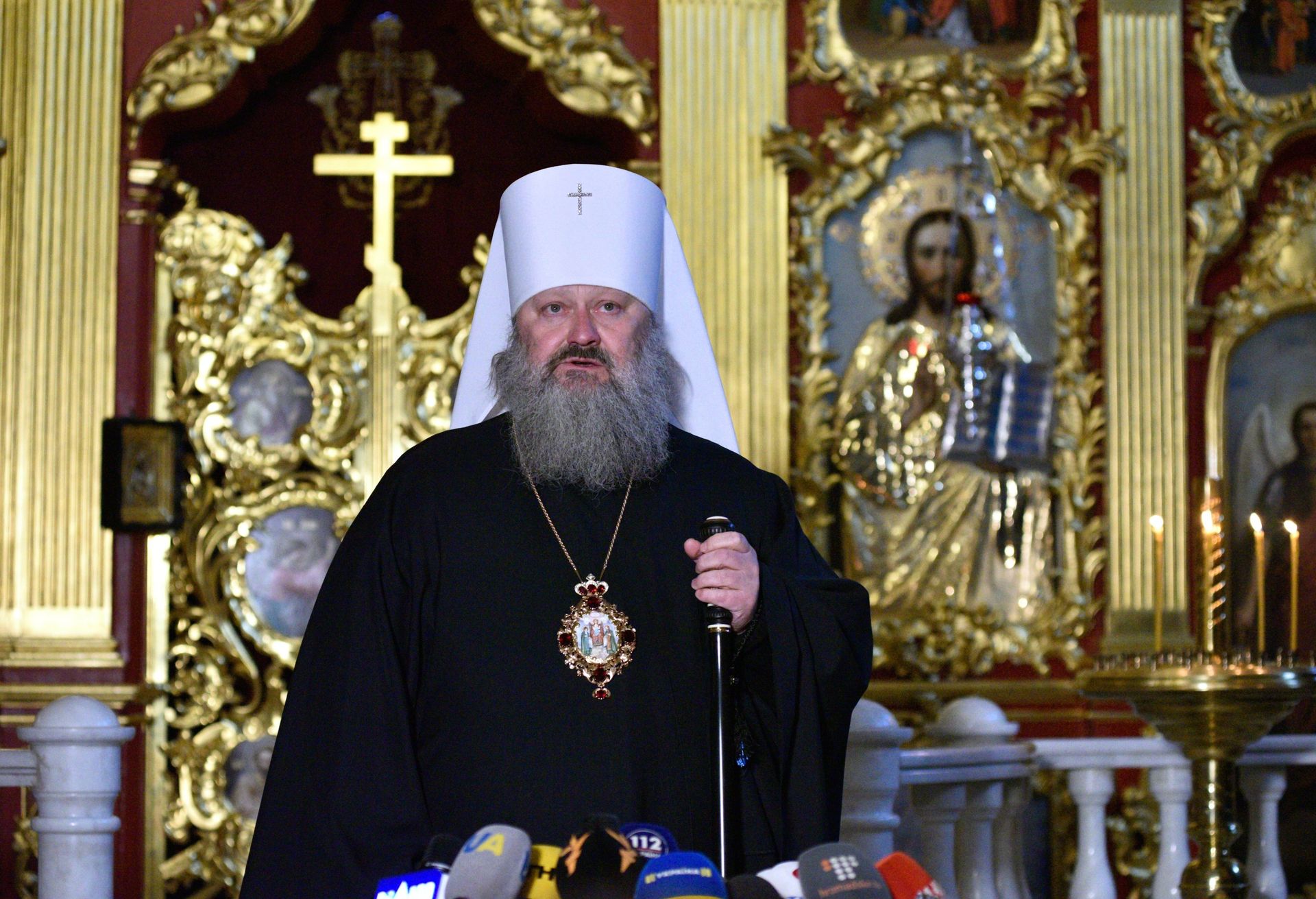 Наместник Киево-Печерской лавры митрополит УПЦ МП Павел на брифинге, связанным с прошедшим обыском СБУ. 30 ноября 2018 Наместник Киево-Печерской лавры митрополит УПЦ МП Павел на брифинге, связанным с прошедшим обыском СБУ. 30 ноября 2018 - РИА Новости, 1920, 07.07.2021
