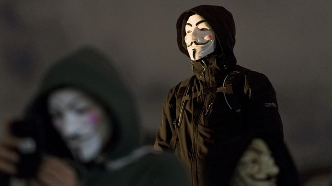 Участники акции протеста, организованной движением Anonymous Участники акции протеста, организованной движением Anonymous