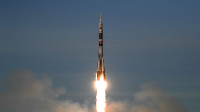 Старт ракеты-носителя Союз-ФГ с пилотируемым кораблем Союз МС-11. Архивное фото