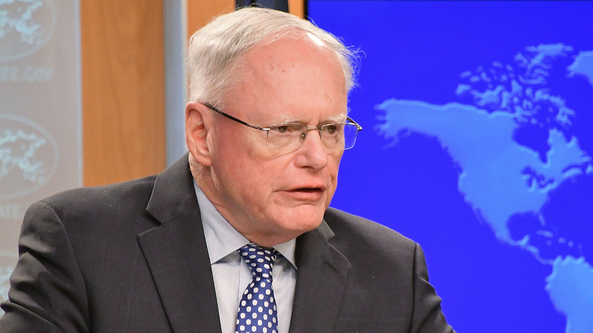 Специальный представитель госсекретаря США по Сирии Джеймс Джеффри во время брифинга Специальный представитель госсекретаря США по Сирии Джеймс Джеффри во время брифинга - РИА Новости, 1920, 09.11.2020