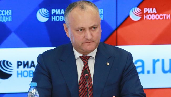 Президент Молдавии Игорь Додон во время пресс-конференции в Москве Президент Молдавии Игорь Додон во время пресс-конференции в Москве