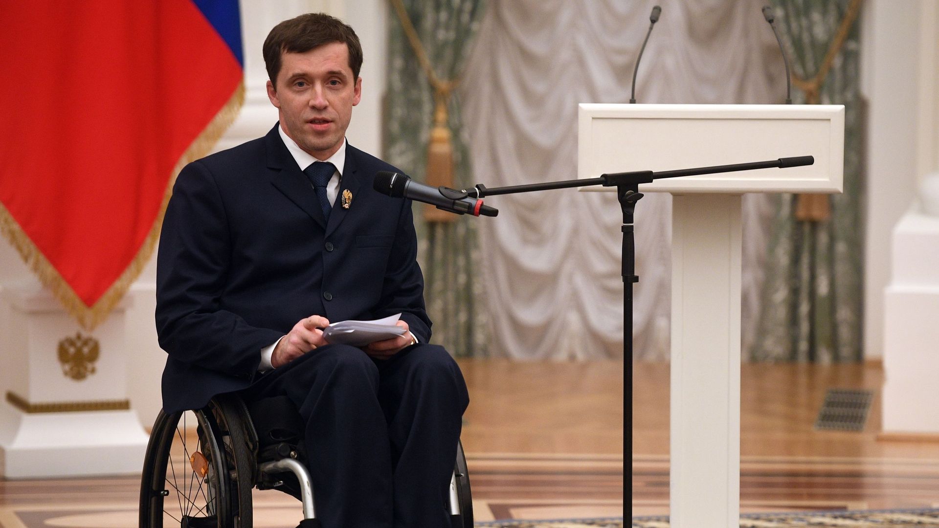 Михаил Терентьев выступает на церемонии вручения Государственных премий за выдающиеся достижения в правозащитной и благотворительной деятельности. 12 декабря 2018 - РИА Новости, 1920, 23.11.2020