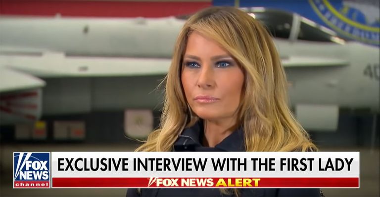 Первая леди США Меланья Трамп во время интервью Fox News