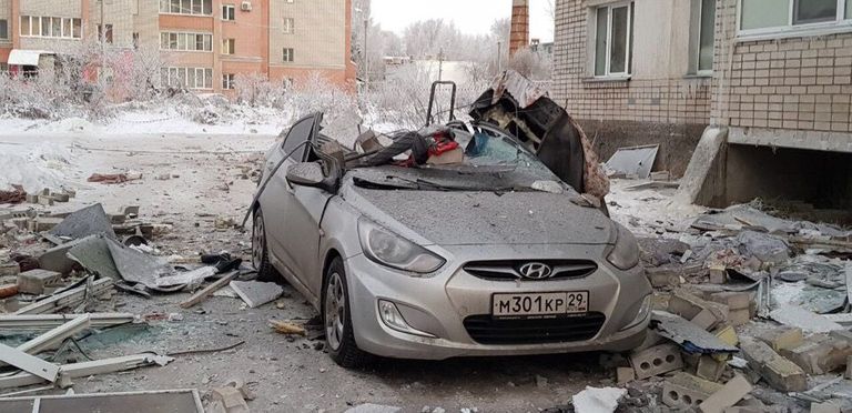 На месте взрыва бытового газа в Вологде. 16 декабря 2018
