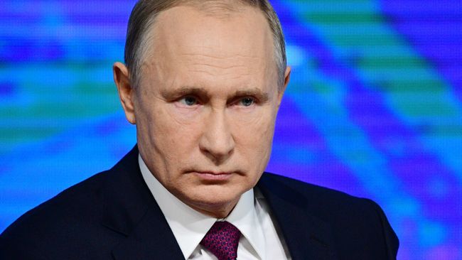 Президент РФ Владимир Путин на четырнадцатой большой ежегодной пресс-конференции