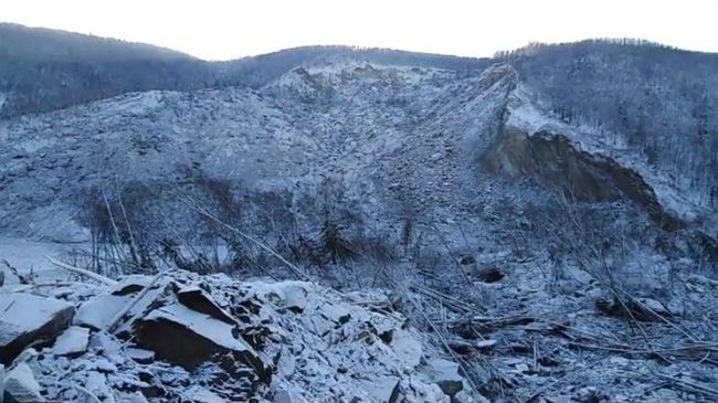 Место обрушения сопки в Хабаровском крае Место обрушения сопки в Хабаровском крае