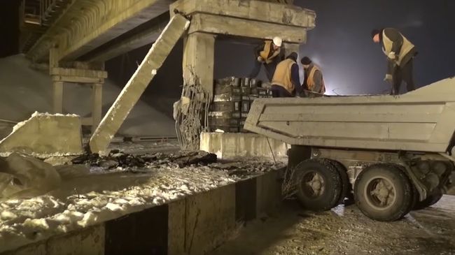 Ликвидация последствий подрыва железнодорожного моста в ДНР Ликвидация последствий подрыва железнодорожного моста в ДНР