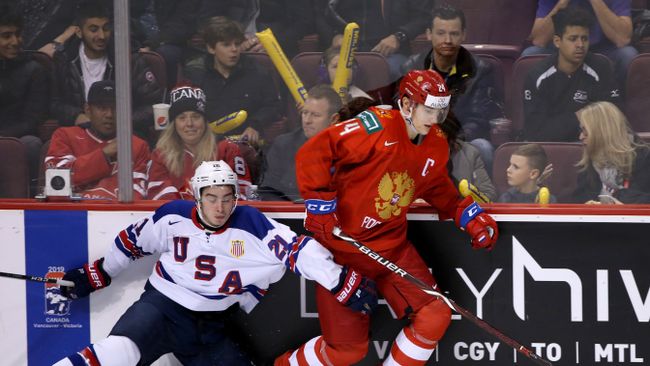 Хоккей. Молодежный чемпионат мира. Матч Россия - США