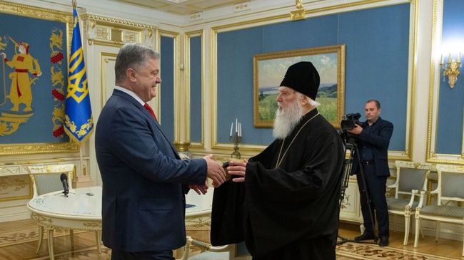 Президент Украины Петр Порошенко и патриарх Филарет