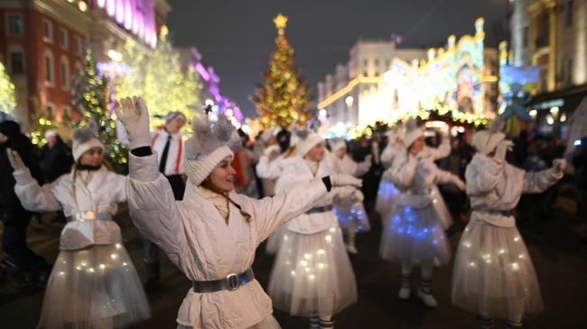 Празднование Нового года в Москве