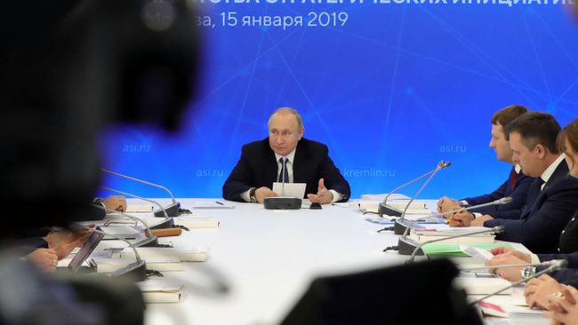 Владимир Путин проводит заседание наблюдательного совета Агентства стратегических инициатив. 15 января 2019 Владимир Путин проводит заседание наблюдательного совета Агентства стратегических инициатив. 15 января 2019