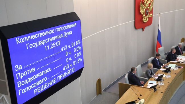 Информационное табло о количественном голосовании депутатов на пленарном заседании Государственной Думы России по вопросу дальнейшего взаимодействия с ПАСЕ. 17 января 2019 Информационное табло о количественном голосовании депутатов на пленарном заседании Государственной Думы России по вопросу дальнейшего взаимодействия с ПАСЕ. 17 января 2019