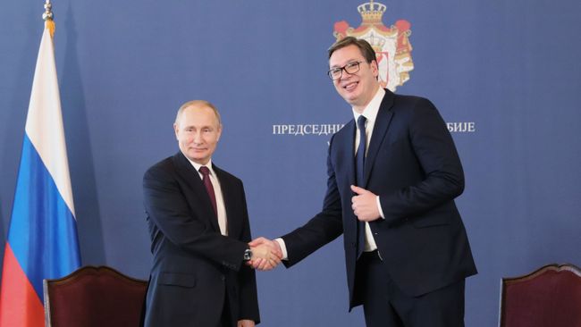 Президент РФ Владимир Путин и президент Республики Сербии Александр Вучич Президент РФ Владимир Путин и президент Республики Сербии Александр Вучич