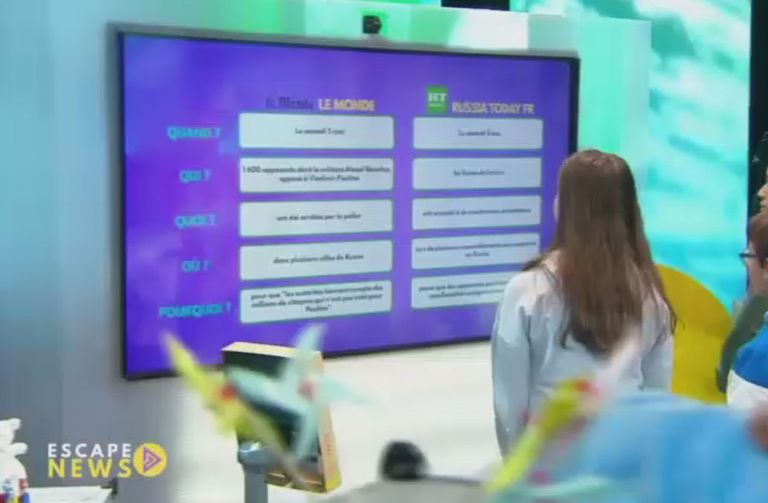 Скриншот программы Escape News на французском телеканале France 4 Скриншот программы Escape News на французском телеканале France 4