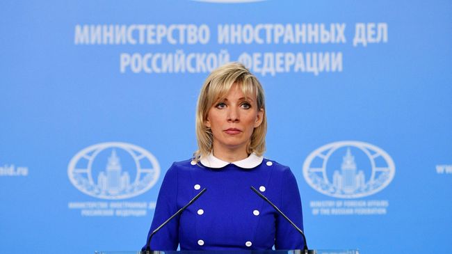 Официальный представитель министерства иностранных дел России Мария Захарова во время брифинга в Москве Официальный представитель министерства иностранных дел России Мария Захарова во время брифинга в Москве