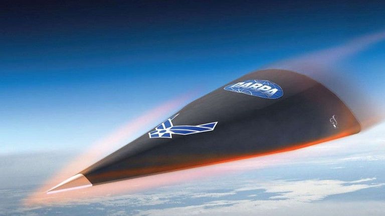 Изображение Falcon HTV-2, показывающее этап входа гиперзвукового аппарата в плотные слои атмосферы Изображение Falcon HTV-2, показывающее этап входа гиперзвукового аппарата в плотные слои атмосферы