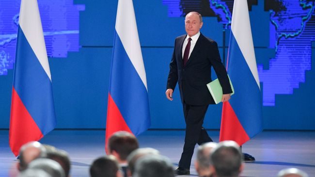 Президент РФ Владимир Путин перед выступлением с ежегодным посланием Федеральному Собранию. 20 февраля 2019 Президент РФ Владимир Путин перед выступлением с ежегодным посланием Федеральному Собранию. 20 февраля 2019