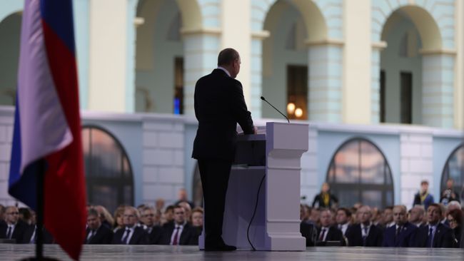 Президент РФ Владимир Путин выступает с ежегодным посланием Федеральному Собранию. 20 февраля 2019 Президент РФ Владимир Путин выступает с ежегодным посланием Федеральному Собранию. 20 февраля 2019