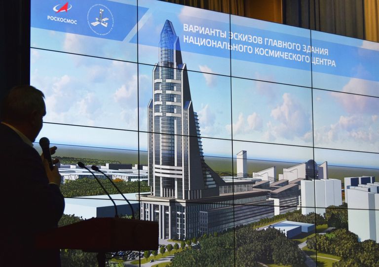 Генеральный директор госкорпорации Роскосмос Дмитрий Рогозин во время презентации национального космического центра Генеральный директор госкорпорации Роскосмос Дмитрий Рогозин во время презентации национального космического центра