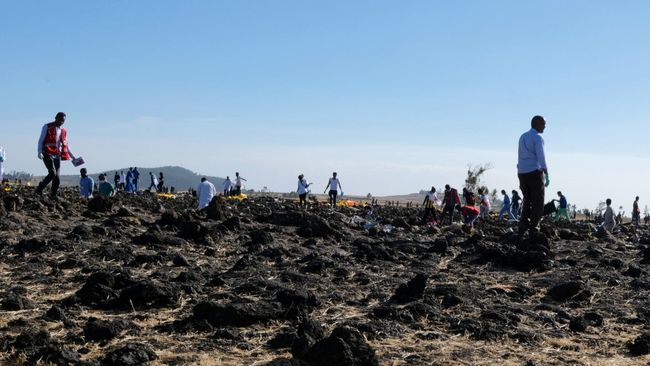 На месте крушения самолета в Эфиопии На месте крушения самолета в Эфиопии