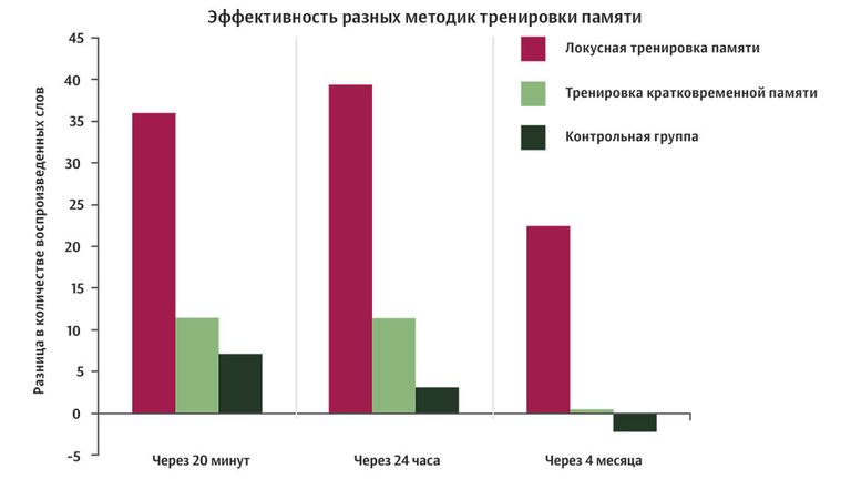 Эффективность разных методик тренировки памяти Эффективность разных методик тренировки памяти