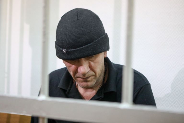 Обвиняемый в повреждении картины художника Ильи Репина Иван Грозный и его сын Иван 16 ноября 1581 года Игорь Подпорин во время судебного заседания в Замоскворецком суде. 11 марта 2019 Обвиняемый в повреждении картины художника Ильи Репина Иван Грозный и его сын Иван 16 ноября 1581 года Игорь Подпорин во время судебного заседания в Замоскворецком суде. 11 марта 2019
