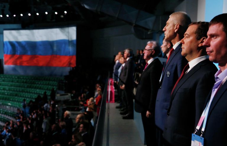 Председатель правительства РФ Дмитрий Медведев на церемонии закрытия XXIX Всемирной зимней универсиады 2019 года Красноярске Председатель правительства РФ Дмитрий Медведев на церемонии закрытия XXIX Всемирной зимней универсиады 2019 года Красноярске