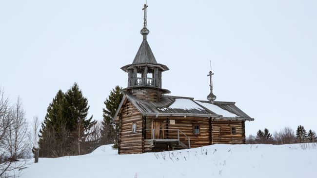 Часовня Кирика и Улиты в деревне Воробьи на острове Большой Климецкий в Медвежьегорском районе Республики Карелия