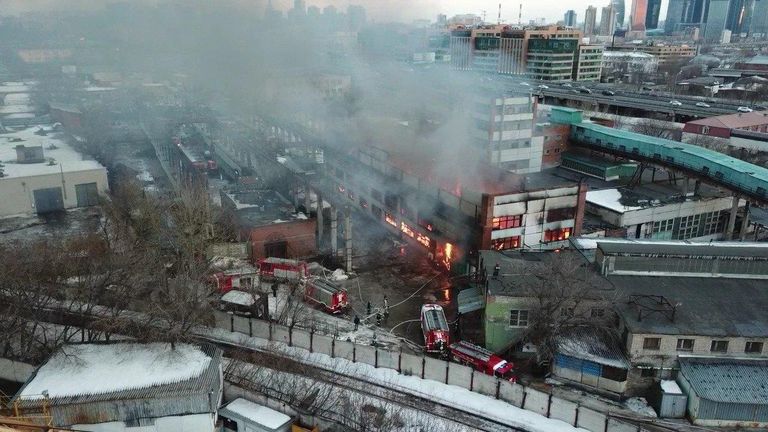Пожар в складском здании на севере Москвы. 10 марта 2019 Пожар в складском здании на севере Москвы. 10 марта 2019