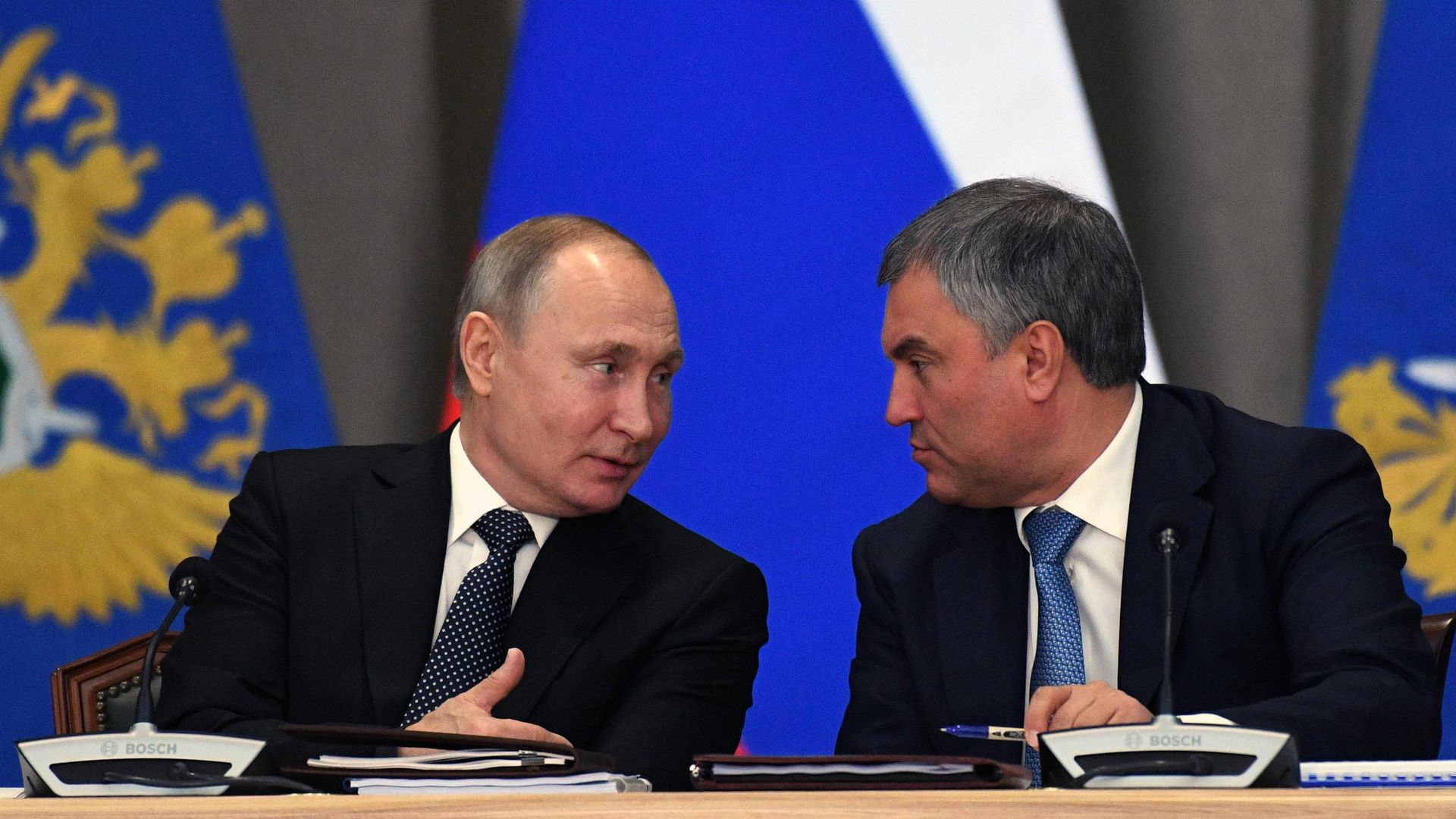 Президент РФ В. Путин и спикер Госдумы В. Володин Президент РФ В. Путин и спикер Госдумы В. Володин - РИА Новости, 1920, 21.06.2021