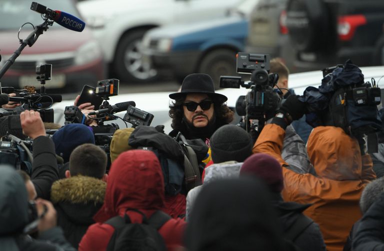 Певец Филипп Киркоров перед началом церемонии прощания с певицей Юлией Началовой