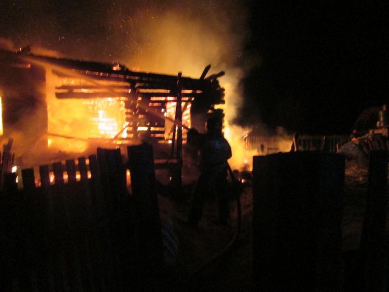 Пожар в селе Носовая Краснобаковского района Нижегородской области. 22 марта 2019