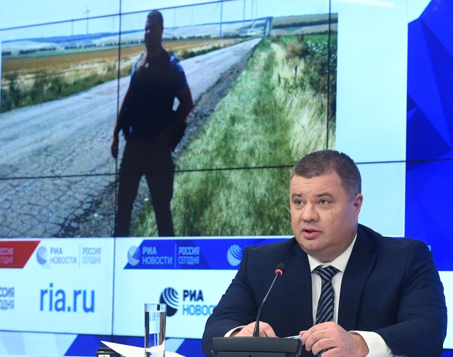 Подполковник СБУ Василий Прозоров на пресс-конференции в ММПЦ МИА Россия сегодня в Москве по событиям на постмайданной Украине. 25 марта 2019 